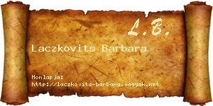 Laczkovits Barbara névjegykártya